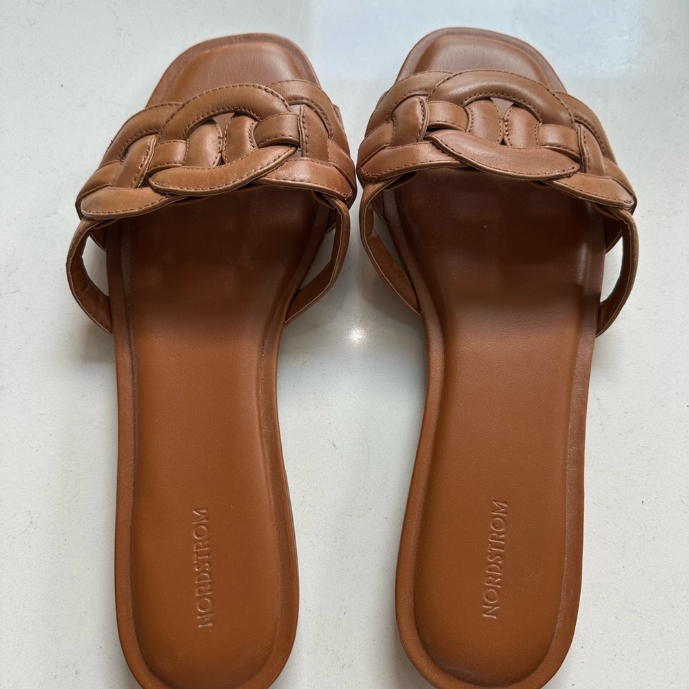 Nordstrom Tan Sandals Minimalist Slide